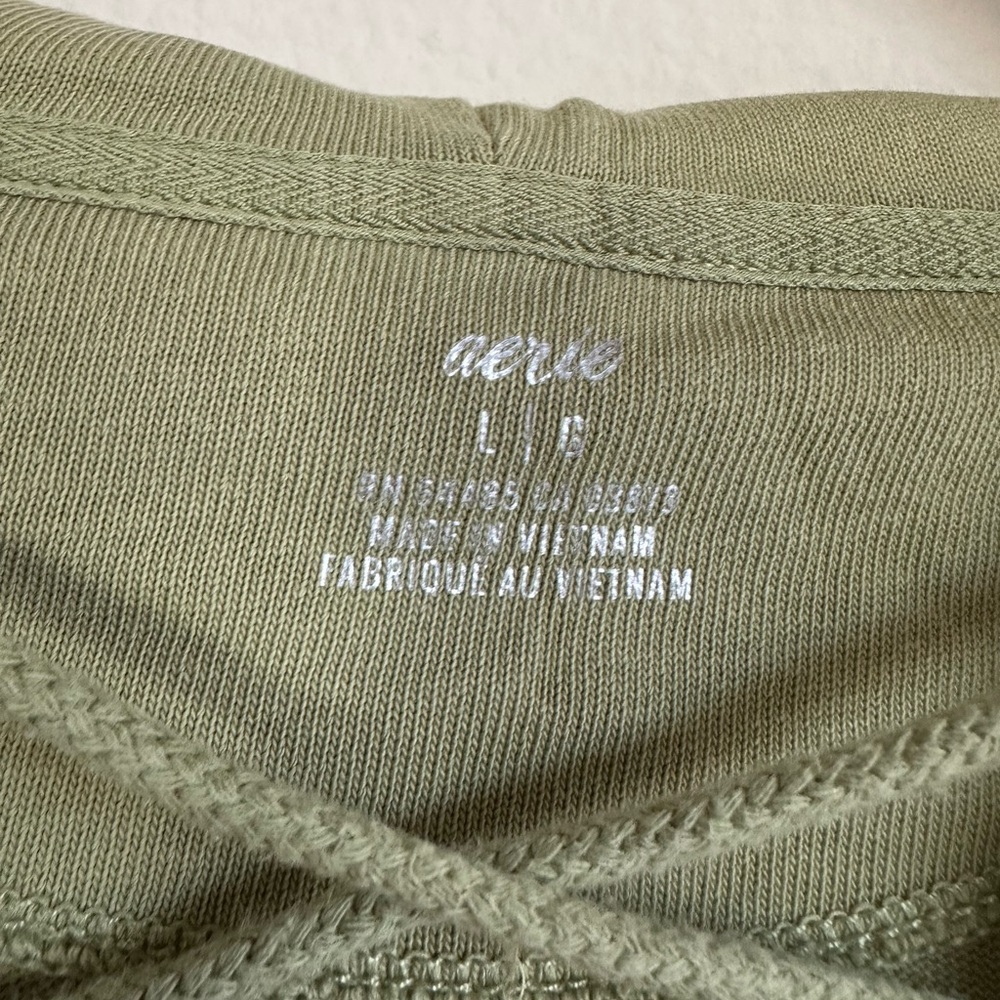 Aerie Oversized Lace Up Cotton Hoodie Sweatshirt - Picture 3 of 12